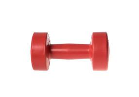 Red Dumbbell on white photo