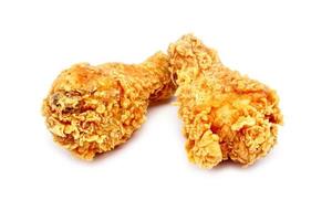 Fried chicken on white background photo