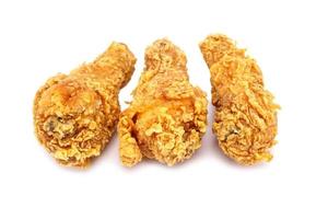 Fried chicken on white background photo