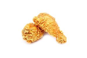 Fried chicken on white background photo