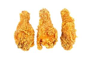 Fried chicken on white background photo