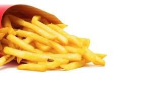 French fries on white background photo