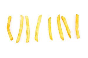 French fries on white background photo