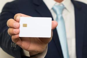 Man holding holding blank credit card photo