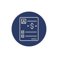 money payment proof sheet man icon vector