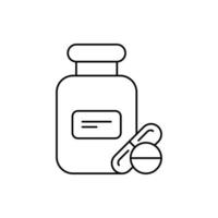 health medicine tablet and bottle icon vector