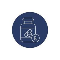 health medicine tablet and bottle icon vector