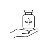 health care medicine on hand icon vector