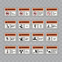Ilustración de vector de diseño de colección de señales de advertencia