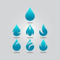 Ilustración de vector de diseño de iconos de gota de agua abstracta