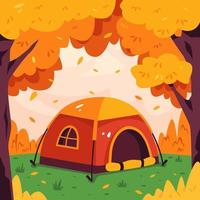 acampar en el fondo de otoño vector