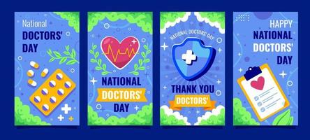 National Doctor Day Card Set vector