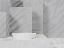3d rendering Minimal product display on concrete background. podium. Concept scene stage showcase for new product, promotion sale, banner, presentation, cosmetic photo
