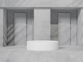 3d rendering Minimal product display on concrete background. podium. Concept scene stage showcase for new product, promotion sale, banner, presentation, cosmetic photo