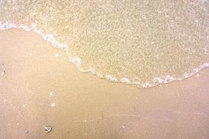 The light wave and transparent sea with space for texts on the beach background.. photo