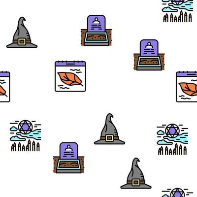 Halloween Autumn Season Holiday Vector Seamless Pattern