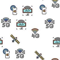 Telecommunication Technology Vector Seamless Pattern