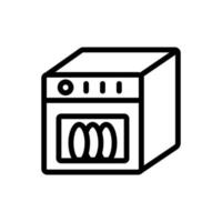 dishwasher in action side view icon vector outline illustration