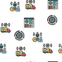 Erp Enterprise Resource Planning Vector Seamless Pattern