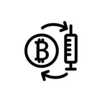 Bitcoin drugs are an icon vector. Isolated contour symbol illustration vector