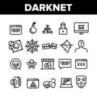 Darknet Collection Web Elements Icons Set Vector