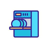 loading dishes into dishwasher icon vector outline illustration