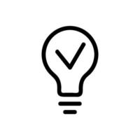 Light bulb idea icon vector. Isolated contour symbol illustration vector