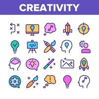 Creativity Collection Elements Icons Set Vector