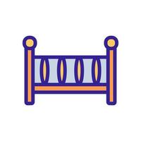 ilustración de contorno de vector de icono de cama de madera ordinaria