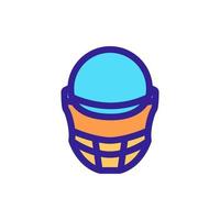 Cricket helmet icon vector. Isolated contour symbol illustration vector