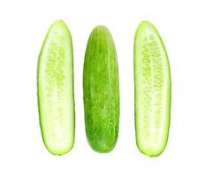 diced cucumber isolated on white background photo