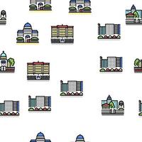 City Construction And Landscape Vector Seamless Pattern