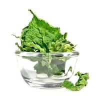 Mulberry tea with transparent bowl isolated on white background photo