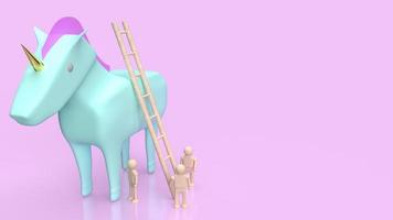 el unicornio para la puesta en marcha o la representación 3d del concepto de negocio foto