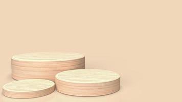 The wood podium for present or promotion concept 3d rendering photo