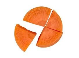 sliced carrot isolated on white background photo