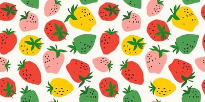 Vector seamless pattern with Strawberry. Trendy hand drawn textures. Modern abstract design for paper, cover, fabric, interior decor and other users.