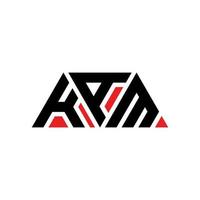 diseño de logotipo de letra triangular kam con forma de triángulo. monograma de diseño del logotipo del triángulo kam. plantilla de logotipo de vector de triángulo kam con color rojo. logo triangular kam logo simple, elegante y lujoso. kam