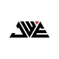 JWE triangle letter logo design with triangle shape. JWE triangle logo design monogram. JWE triangle vector logo template with red color. JWE triangular logo Simple, Elegant, and Luxurious Logo. JWE