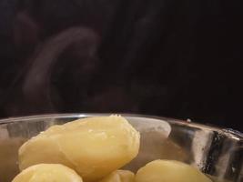 Boiled potato prepare to making food - potato cooking background concept photo