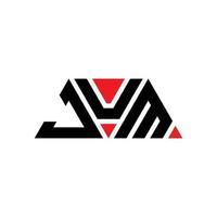 diseño de logotipo de letra de triángulo jum con forma de triángulo. monograma de diseño de logotipo de triángulo jum. Plantilla de logotipo de vector de triángulo jum con color rojo. logo triangular jum logo simple, elegante y lujoso. saltar