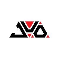 diseño del logotipo de la letra del triángulo juo con forma de triángulo. monograma de diseño del logotipo del triángulo juo. plantilla de logotipo de vector de triángulo juo con color rojo. logo triangular juo logo simple, elegante y lujoso. juo