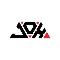 JOX triangle letter logo design with triangle shape. JOX triangle logo design monogram. JOX triangle vector logo template with red color. JOX triangular logo Simple, Elegant, and Luxurious Logo. JOX