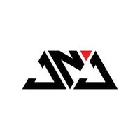 JNJ triangle letter logo design with triangle shape. JNJ triangle logo design monogram. JNJ triangle vector logo template with red color. JNJ triangular logo Simple, Elegant, and Luxurious Logo. JNJ