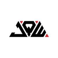 JQW triangle letter logo design with triangle shape. JQW triangle logo design monogram. JQW triangle vector logo template with red color. JQW triangular logo Simple, Elegant, and Luxurious Logo. JQW