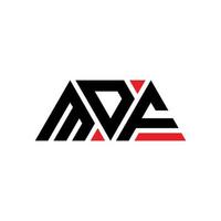MDF triangle letter logo design with triangle shape. MDF triangle logo design monogram. MDF triangle vector logo template with red color. MDF triangular logo Simple, Elegant, and Luxurious Logo. MDF