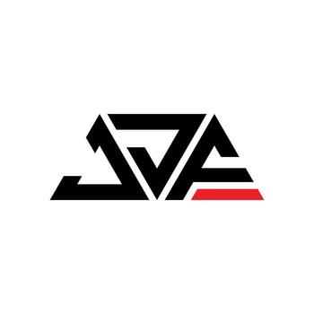 JJF triangle letter logo design with triangle shape. JJF triangle logo design monogram. JJF triangle vector logo template with red color. JJF triangular logo Simple, Elegant, and Luxurious Logo. JJF