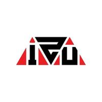 IZU triangle letter logo design with triangle shape. IZU triangle logo design monogram. IZU triangle vector logo template with red color. IZU triangular logo Simple, Elegant, and Luxurious Logo. IZU