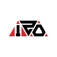 IZO triangle letter logo design with triangle shape. IZO triangle logo design monogram. IZO triangle vector logo template with red color. IZO triangular logo Simple, Elegant, and Luxurious Logo. IZO