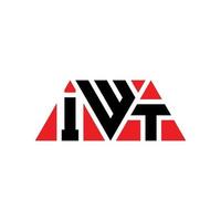 diseño de logotipo de letra de triángulo iwt con forma de triángulo. monograma de diseño de logotipo de triángulo iwt. plantilla de logotipo de vector de triángulo iwt con color rojo. logotipo triangular iwt logotipo simple, elegante y lujoso. iwt